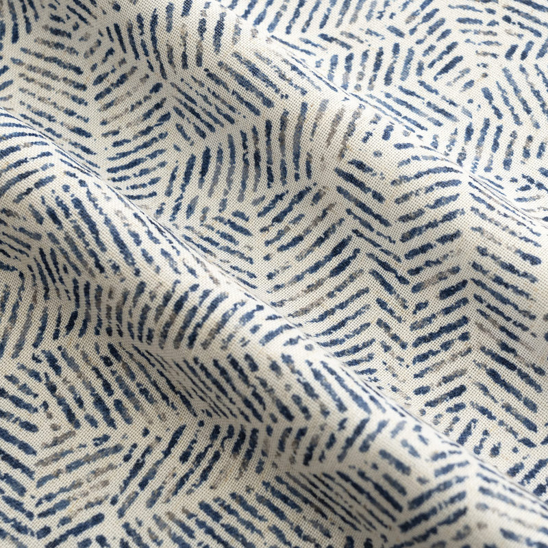 Cantonnière romaine sur mesure en lin, Bleu marine