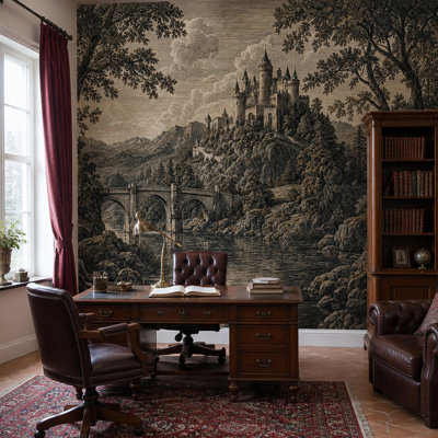 Papier peint ciel nuageux amovible, décoration murale orageuse