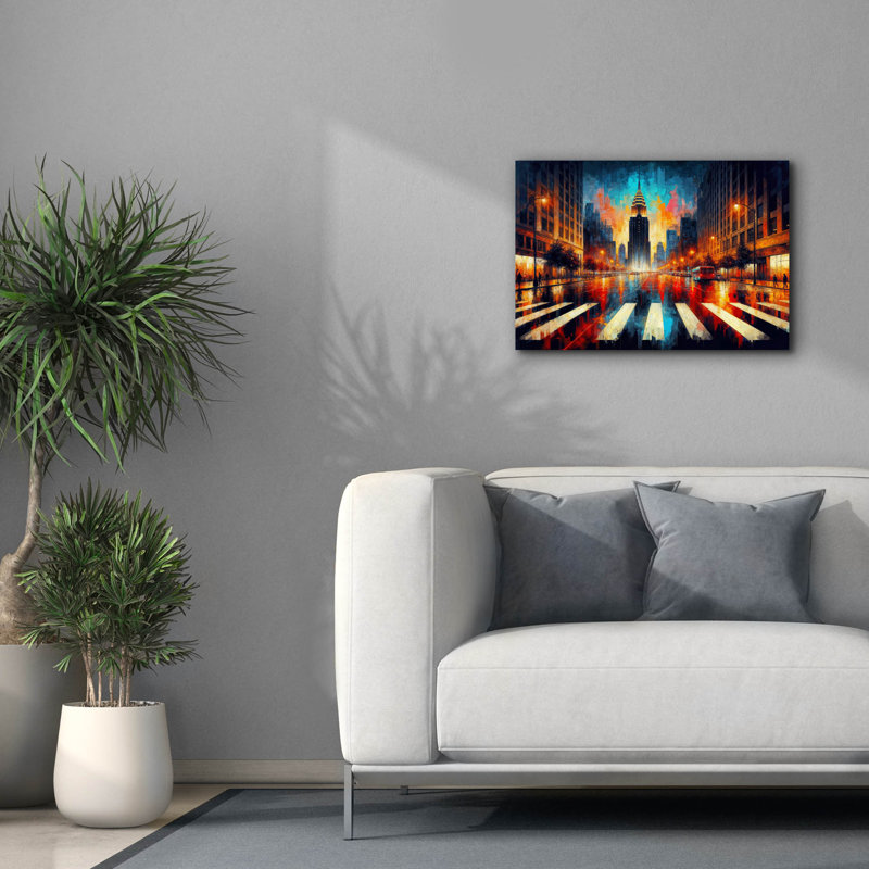 «Urban Abstract 2» par Rey Klimt, art mural sur toile, H 18 po x l 26 po