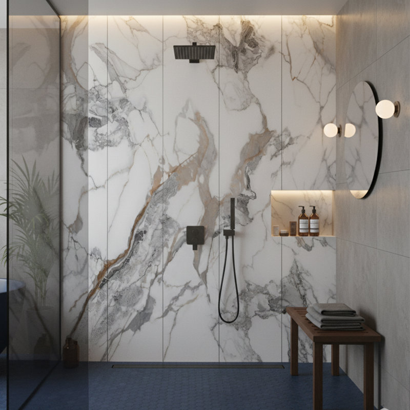 Oro Polished Shower Wall System Kit (5-Piece)