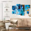 Avery, rayures abstraites sur fond bleu-108853675
