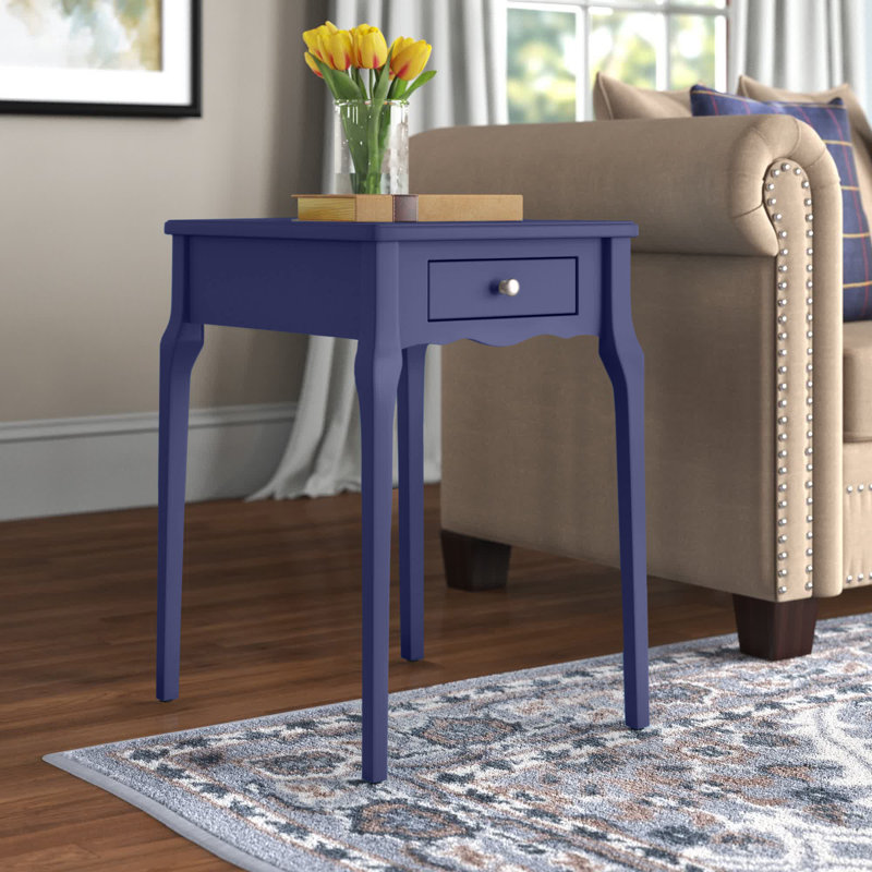 Table de bout avec rangement Pinckney , Bleu marine