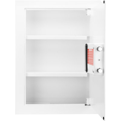 White Biometric Wall Safe For Valuable Collections - 120 Fingerprint Module, Solid Steel Construction, Adjustable Shelves With Feature 2 Removable Shelves, And Construction Maximum Security