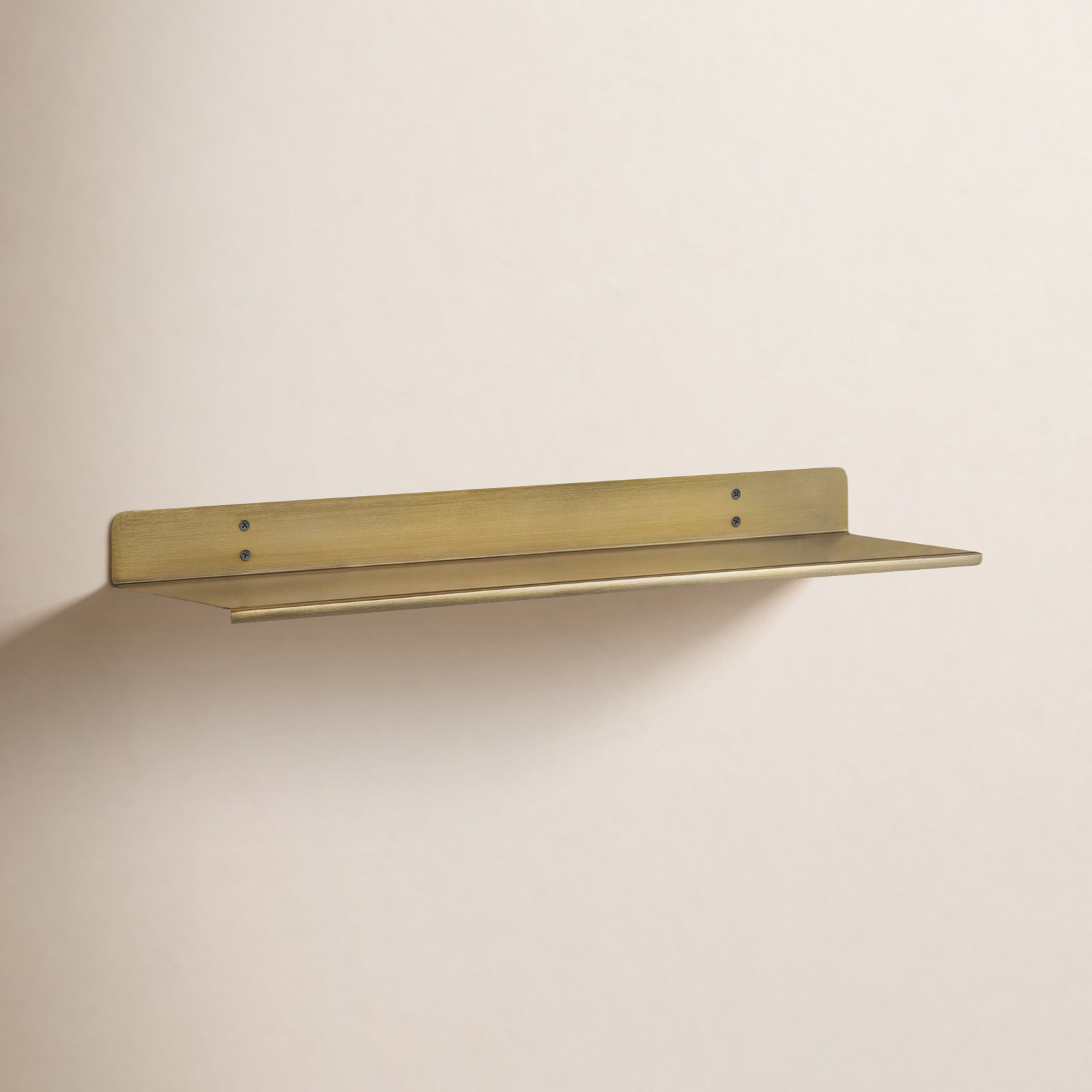 Maja Metal Wall Mounted Floating Display Shelf, 2" H x 24" W x 6" D, Gold