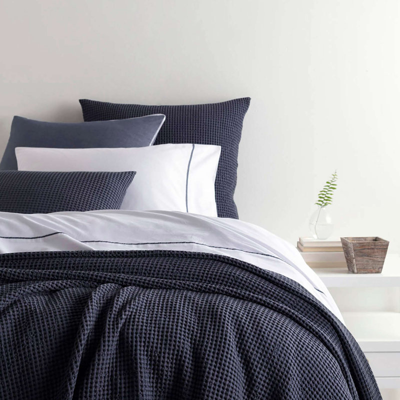 Bubble Matelasse Coverlet, Twin Coverlet, Blue