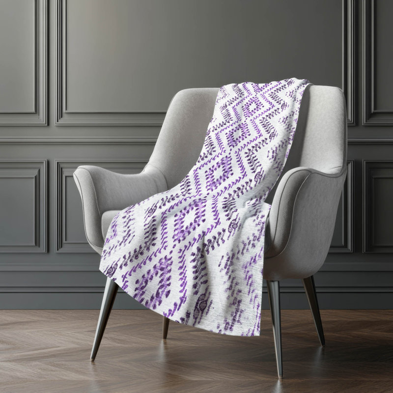Jeté géométrique Addison Sherpa ASB684, Mauve