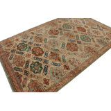 Distressed Homage Hand Knotted Silk Geometric Area Rug