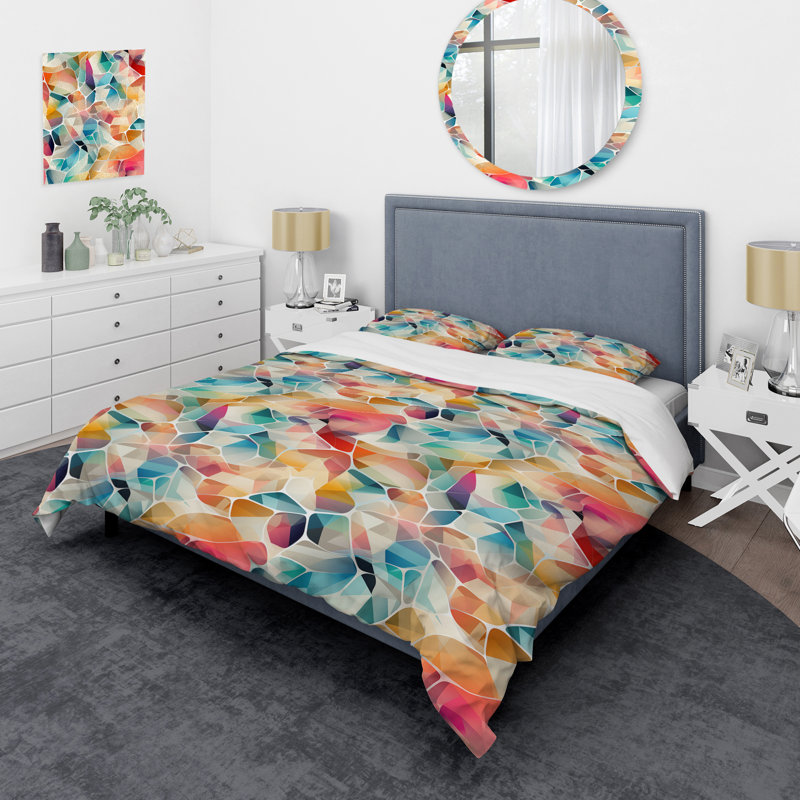 Ensemble de housse de couette géométrique Dream Like, Housse de couette pour grand lit et 2 taies décor