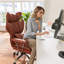 Ergonomic Adjustable Reclining Swiveling Office Chair - Faux Leather with Footrest for PC-127376175