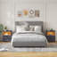 2 Drawer Bedside Table with Charging Station and Human Sensor Light-126012810