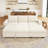 Rundey L Shaped Corduroy Sleeper Upholstered Sectional Sofa Couch-119110880