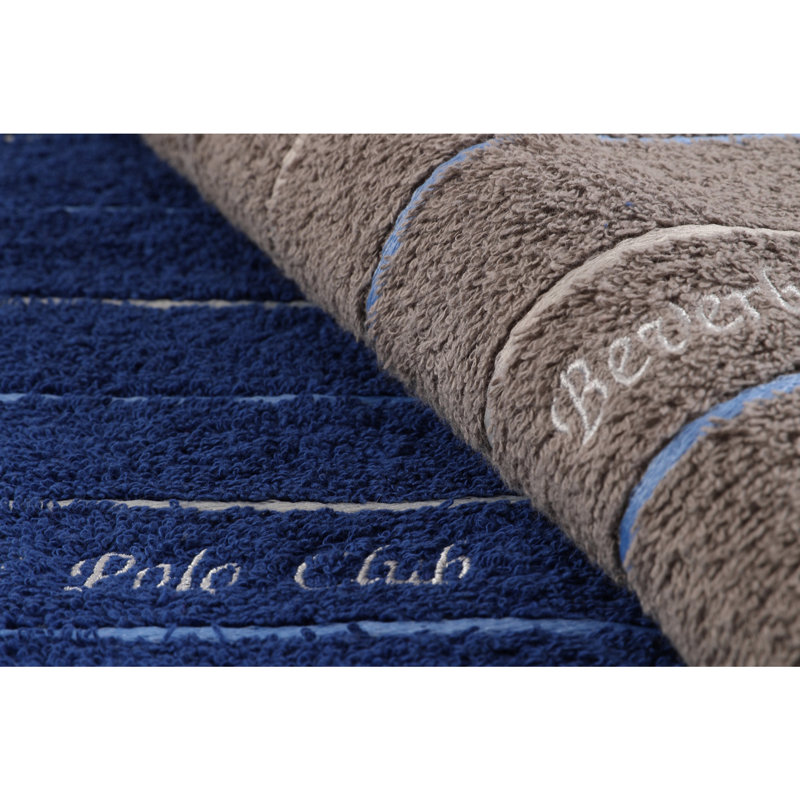 2 Piece 100% Cotton Hand Towel Set, Gray/Blue