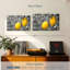 Ensemble de 3 citrons pop sur toile-1242742182