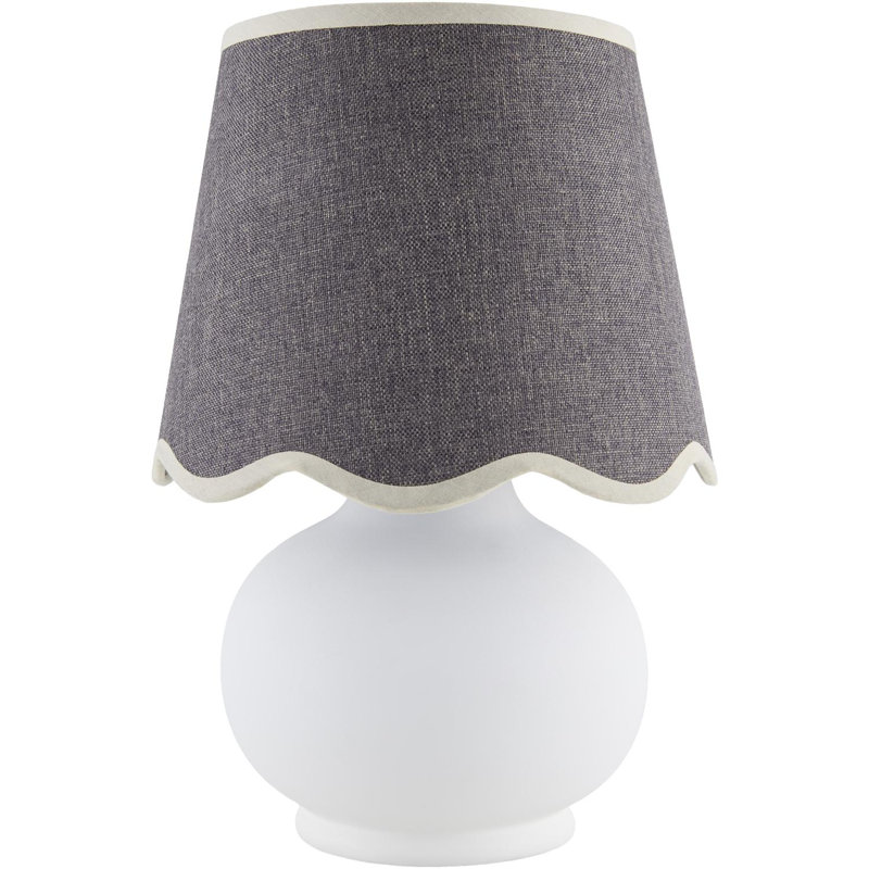 Momsen Coloured Scallop Shade Lamp, White, Gray