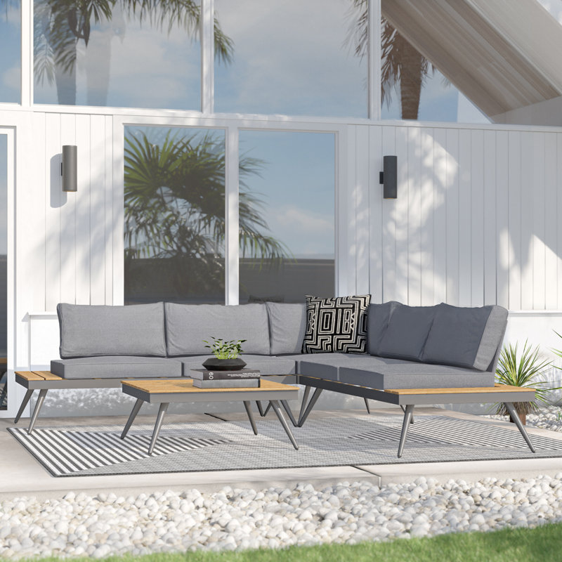 Phantom 4 - Person Modular Patio Conversation Set with Cushions, Natural