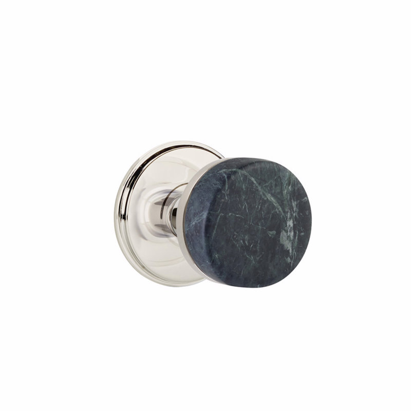 Select Round Knob with Round Rosette, Polished Nickel, Privacy (Bed & Bath)