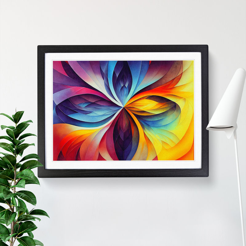 Fractal Abstract Vol.3 - Single Picture Frame Painting, Black, 46cm H x 64cm W x 2cm D