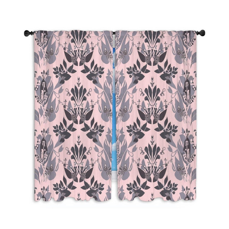 Paire de rideaux transparents en polyester Dewane, L 30 po x L 82 po
