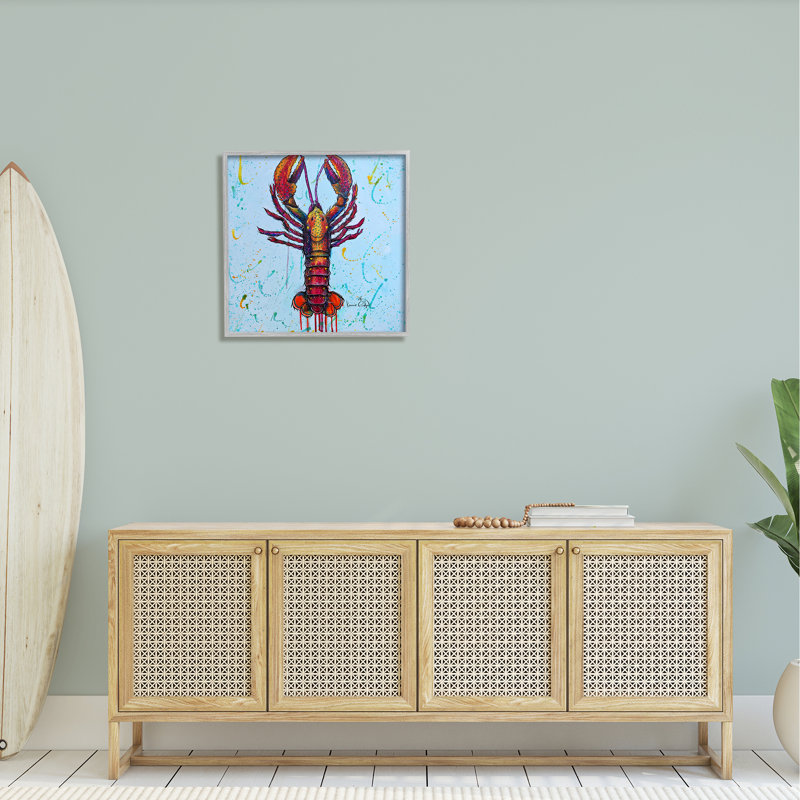 Peinture de homard de style urbain, H 24 po x l 24 po x P 1,5 po, Estampe numérique Farmhouse