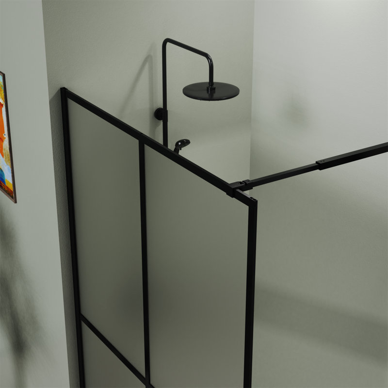 Porte de douche avec verre trempé givré