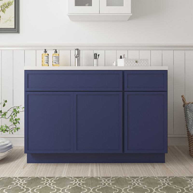 Base de meuble-lavabo simple 48 po seulement, Bleu