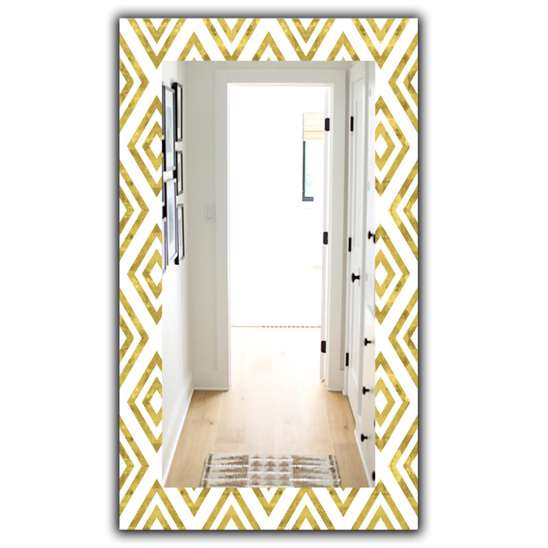 Miroir d’appoint en nid d’abeilles 1 mid-century, H 39,4 po x l 29,5 po