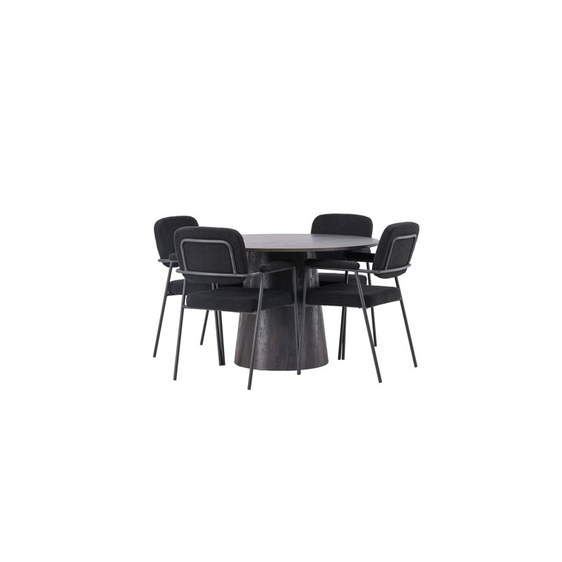 Cheney 4 - Person Dining Set, Black