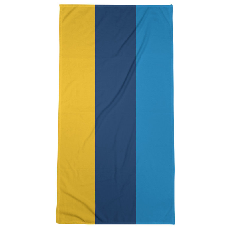 Cotton Blend Beach Towel, Navy Blue