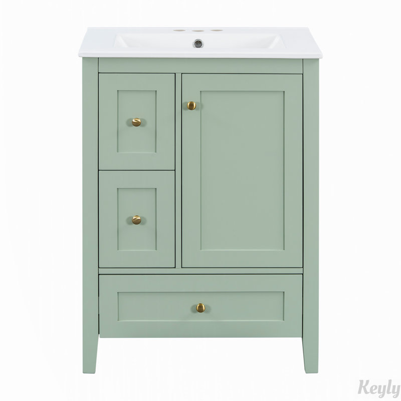 Meuble-lavabo de 24 po avec rangement, tablette réglable et cloisons amovibles
