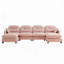 Canapé modulaire en chenille 4 places avec 2 coussins et repose-pieds-1417646571