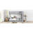 Twin Over Bunk Bed In Gray With Functional Cabinetry - 2 Drawers And Multi-Layer Cabinet Storage-1901907334-1901907385