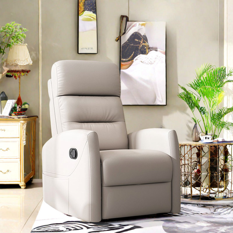 Fauteuil inclinable pivotant en similicuir Nkauj, Gris