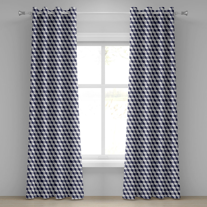 Rideau à œillets décoratif bleu marine 2 panneaux Dakota Fields, 50 po, bleu nuit, L 50 po x L 108 po