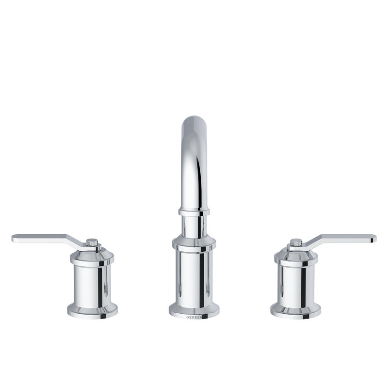 Robinet de salle de bain à poignée large 8 po avec drain en métal Kinzie, Chrome