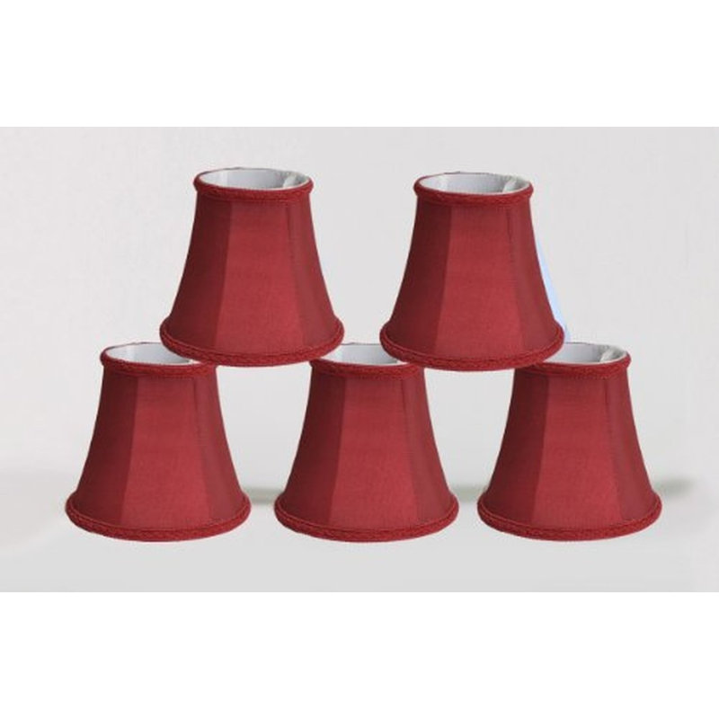 4.5'' H Silk Bell Candelabra Shade, Burgundy with Braided Trim
