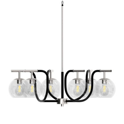 Lustre classique à 6 lumières avec abat-jour