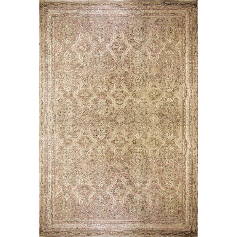Decorative Light Color Allover Tribal Pattern Antique Oversized Turkish Oushak Carpet