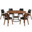 Ensemble de table à manger ronde extensible et chaises rembourrées, peu encombrant-1158155096-1158155097