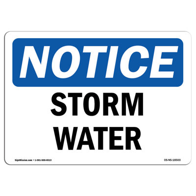 Storm Water Aluminum Sign 12 x 18