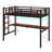 Metal Loft Bed With Power Outlet And LED Lighted