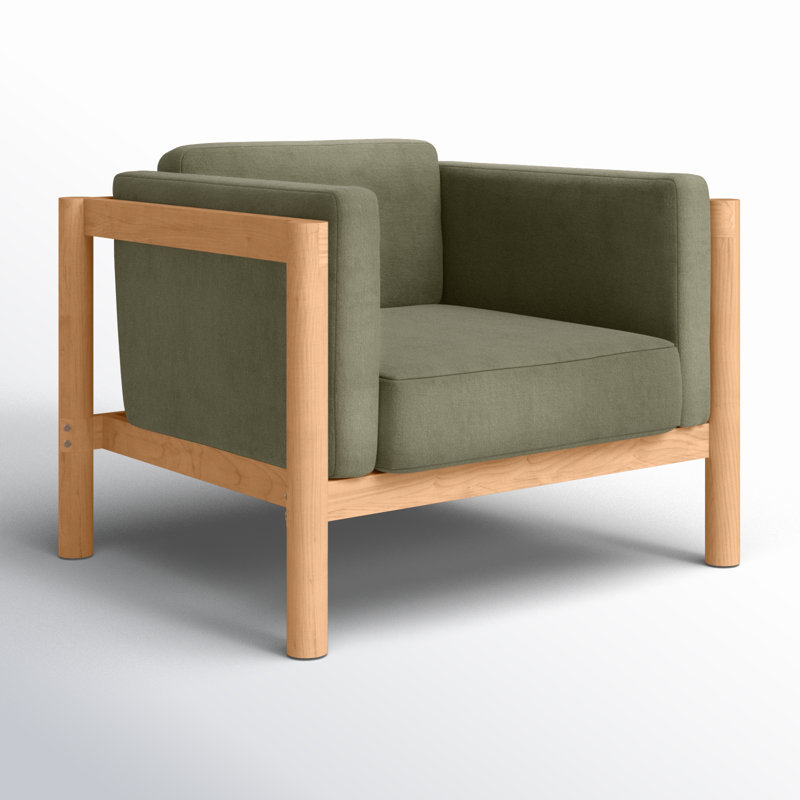 Chaise en teck Haven avec coussins Sunbrella, Sunbrella feuille