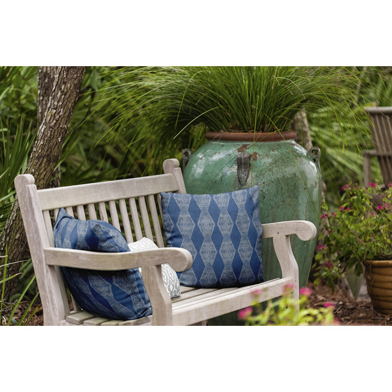 HH Revival Geometric Outdoor Reversible Throw Pillow, 16" H x 16" W, Blue