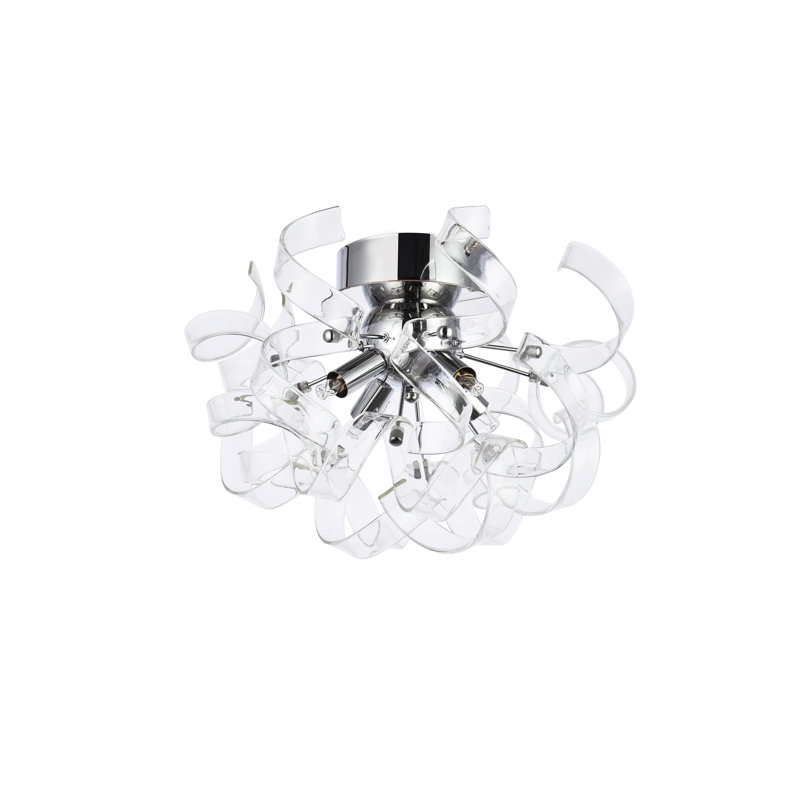 Plafonnier encastré 4 lumières 14 po Maroneia, Chrome