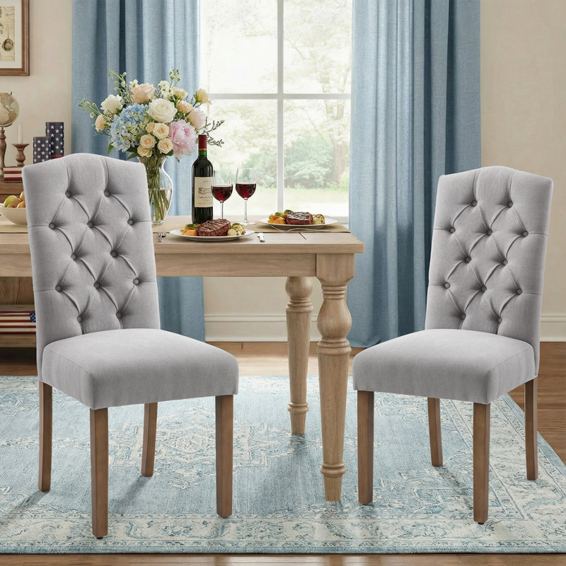 Chaise de salle à manger, Gris clair, Set of 2