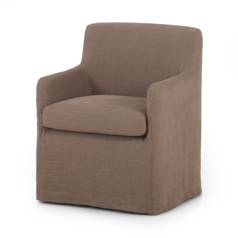 Westcott Slipcover Dining Chair-Brussels Mushroom
