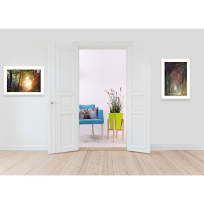 "Path Of Happiness" 2-Piece Vignette By Martin Podt, White Frame