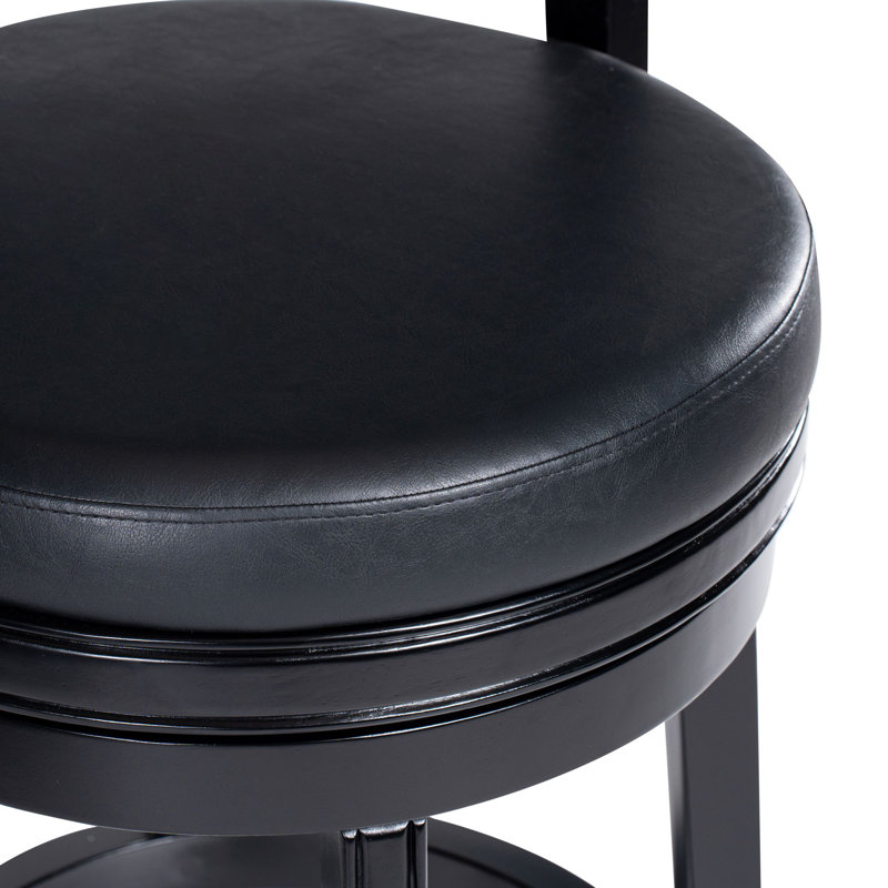 Tabouret pivotant Balen, Tabouret de bar (siège d'une hauteur de 29 po), Siège noir / cadre noir