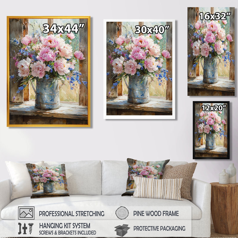 Veschi - Décoration murale florale, H 32 po x l 24 po, Noir, noir, noir, noir, Reproduction encadrée d'une seule photo