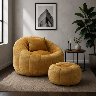 Fauteuils à billes modernes, fauteuil rond confortable pour adultes avec repose-pieds, fauteuil de lecture simple avec coussin pour salon, chambre à coucher, appartement