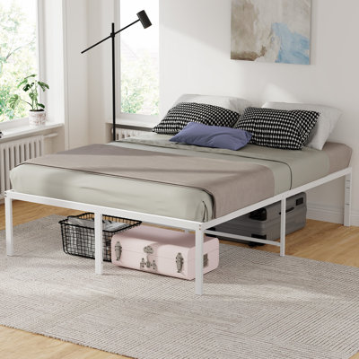 Structure de lit en acier blanc 18 po Briese